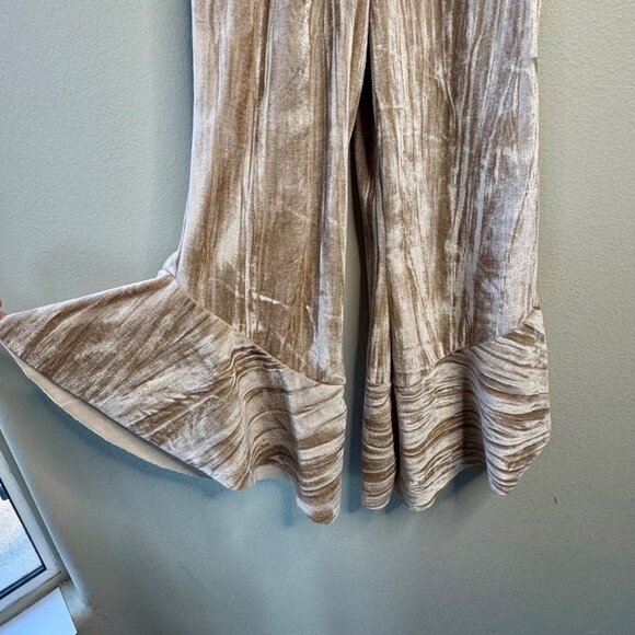 MIA JOY Crushed Velvet Jumpsuit Girls 7 Joyfolie Valery 70's Style Ruffle Flares - Picture 5 of 10